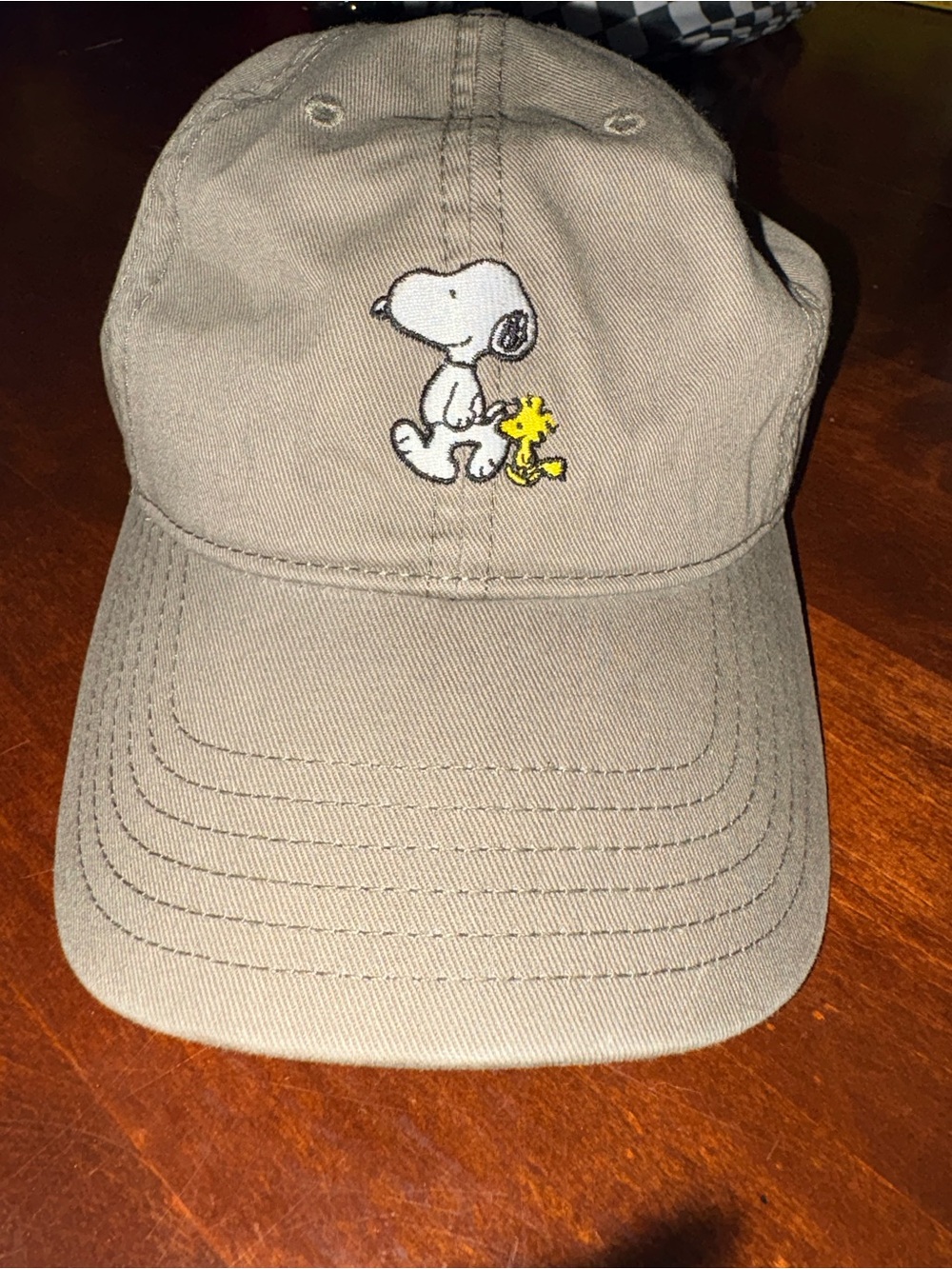Women’s Snoopy & Woodstock Embroidered Baseball Cap - khaki green